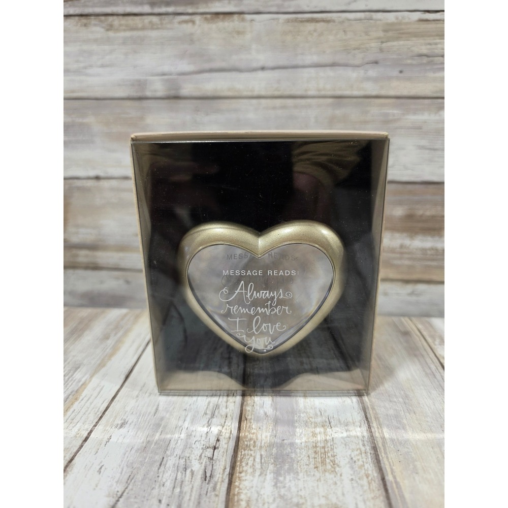 Hallmark Gold Heart Hidden Message Die Cast Metal Keepsake Always I‎ Love You